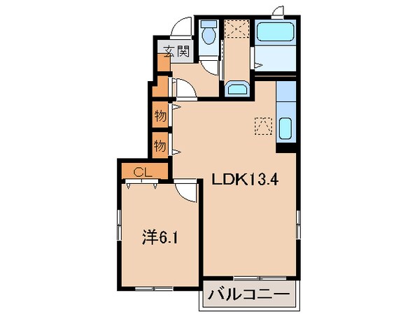 八幡前駅 徒歩18分 1階の物件間取画像